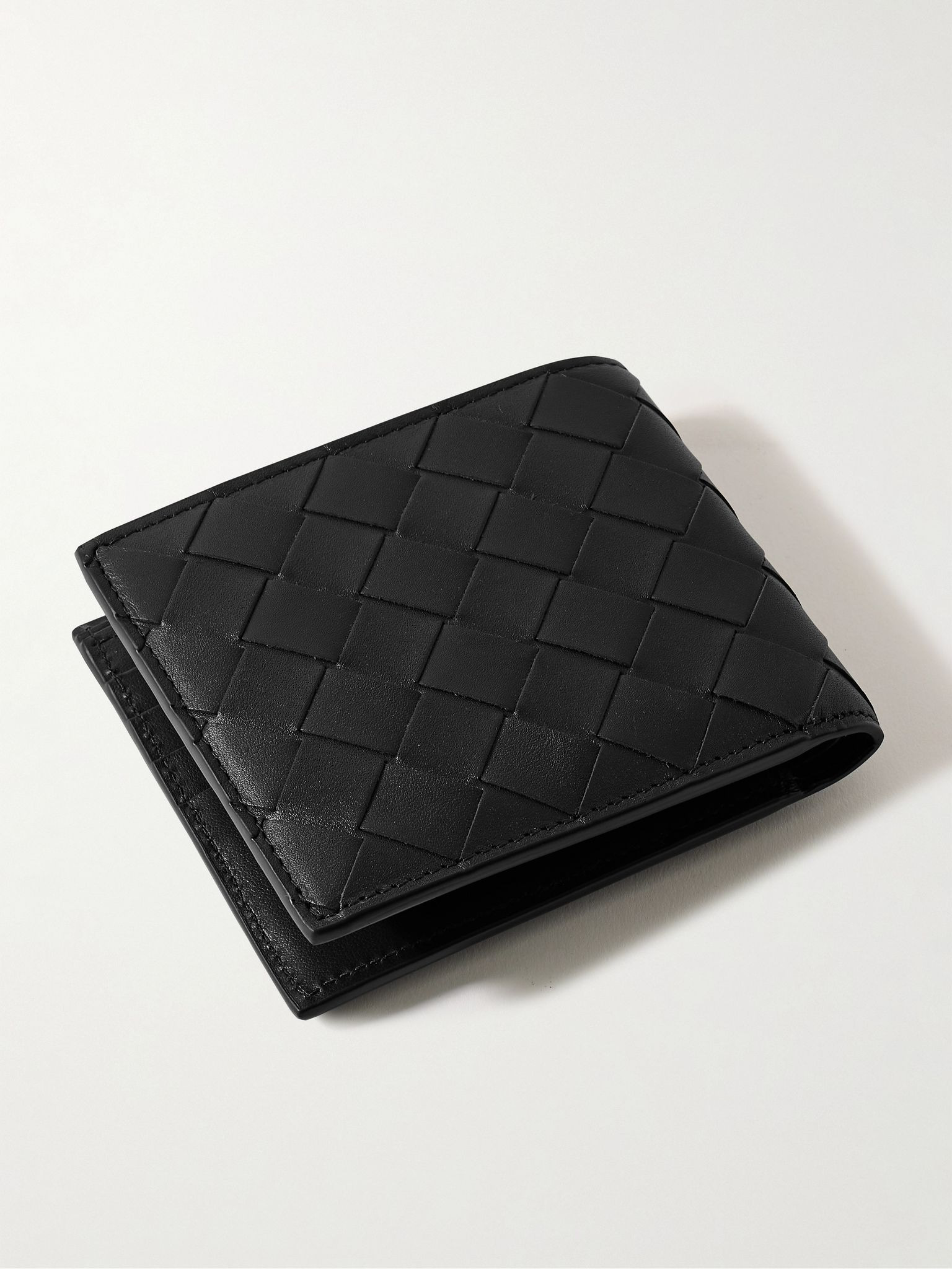 Intrecciato Leather Billfold Wallet Black - 2