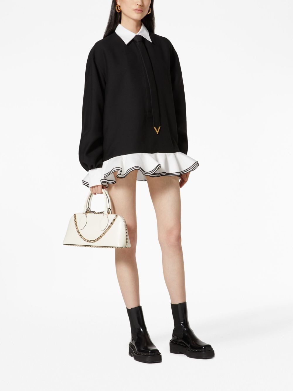 Rockstud-embellished leather tote bag - 2