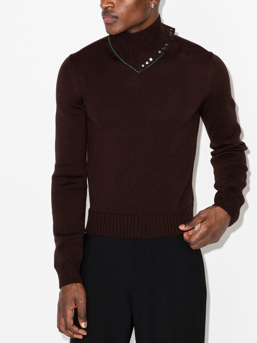 buttoned roll neck jumper - 2