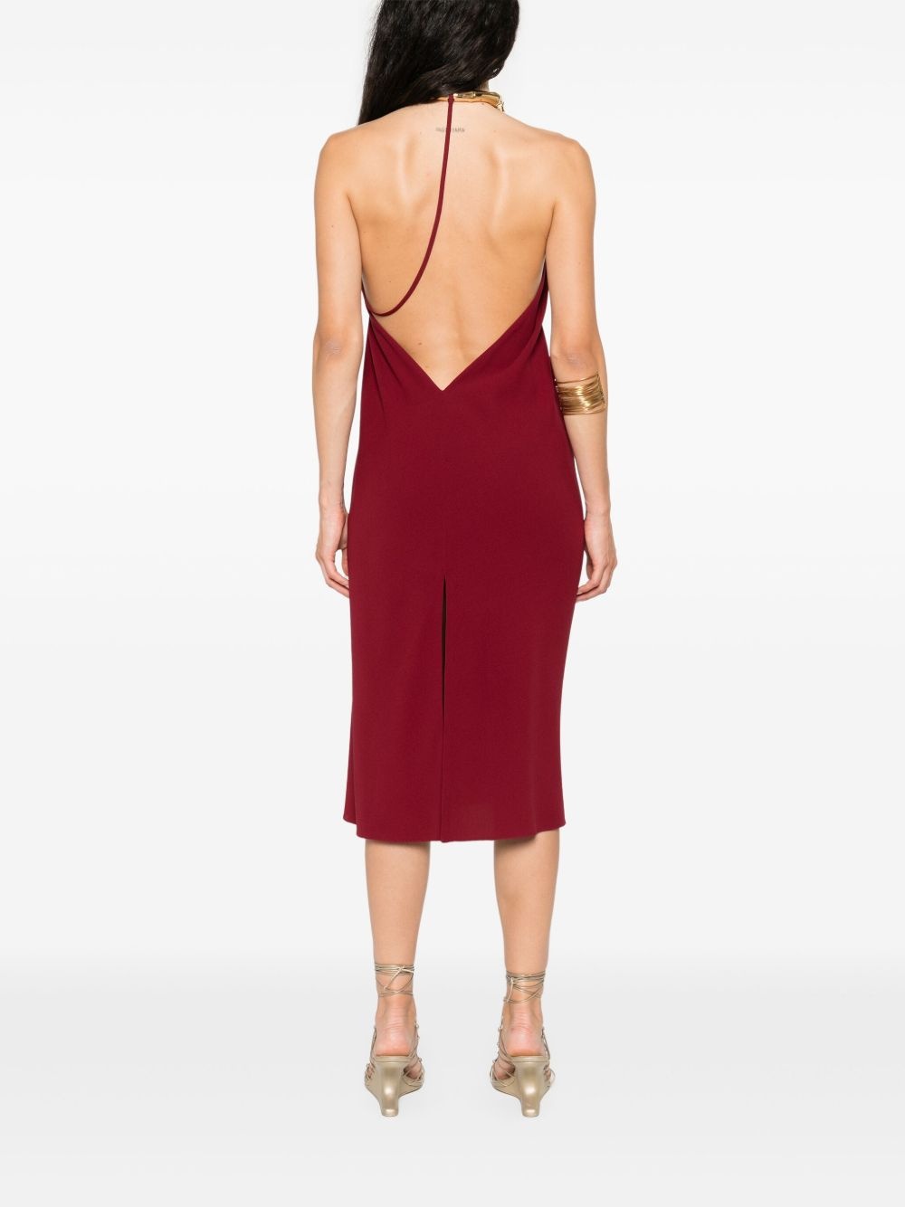 silk crepe midi dress - 4