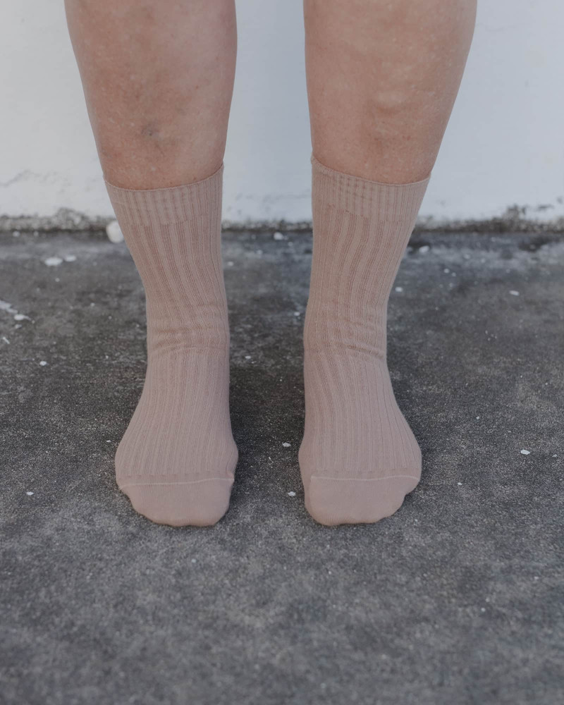 Rib Overankle Socks - Organic Cotton Rib 1