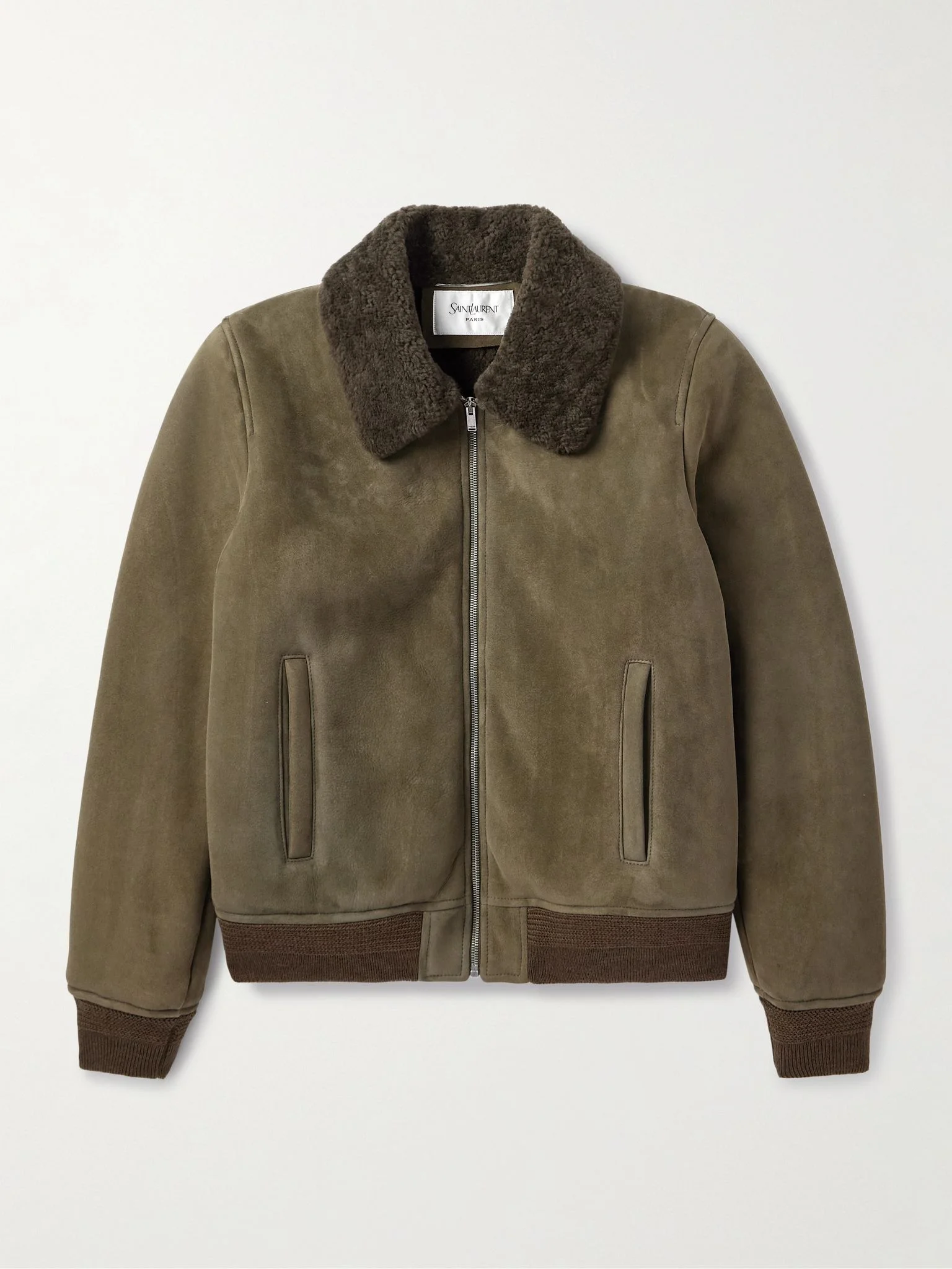 Shearling Blouson Jacket Green - 1