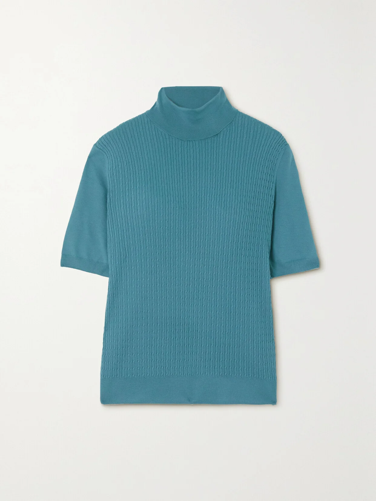 Dolcevita Ribbed Cashmere Turtleneck Top - 1