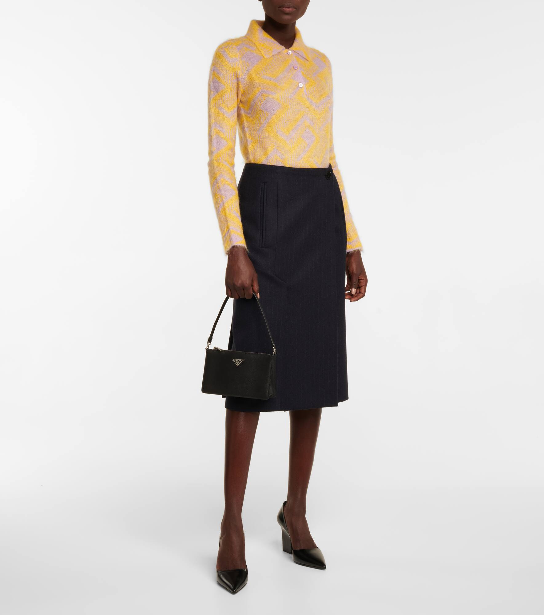 Mohair-blend polo sweater - 2