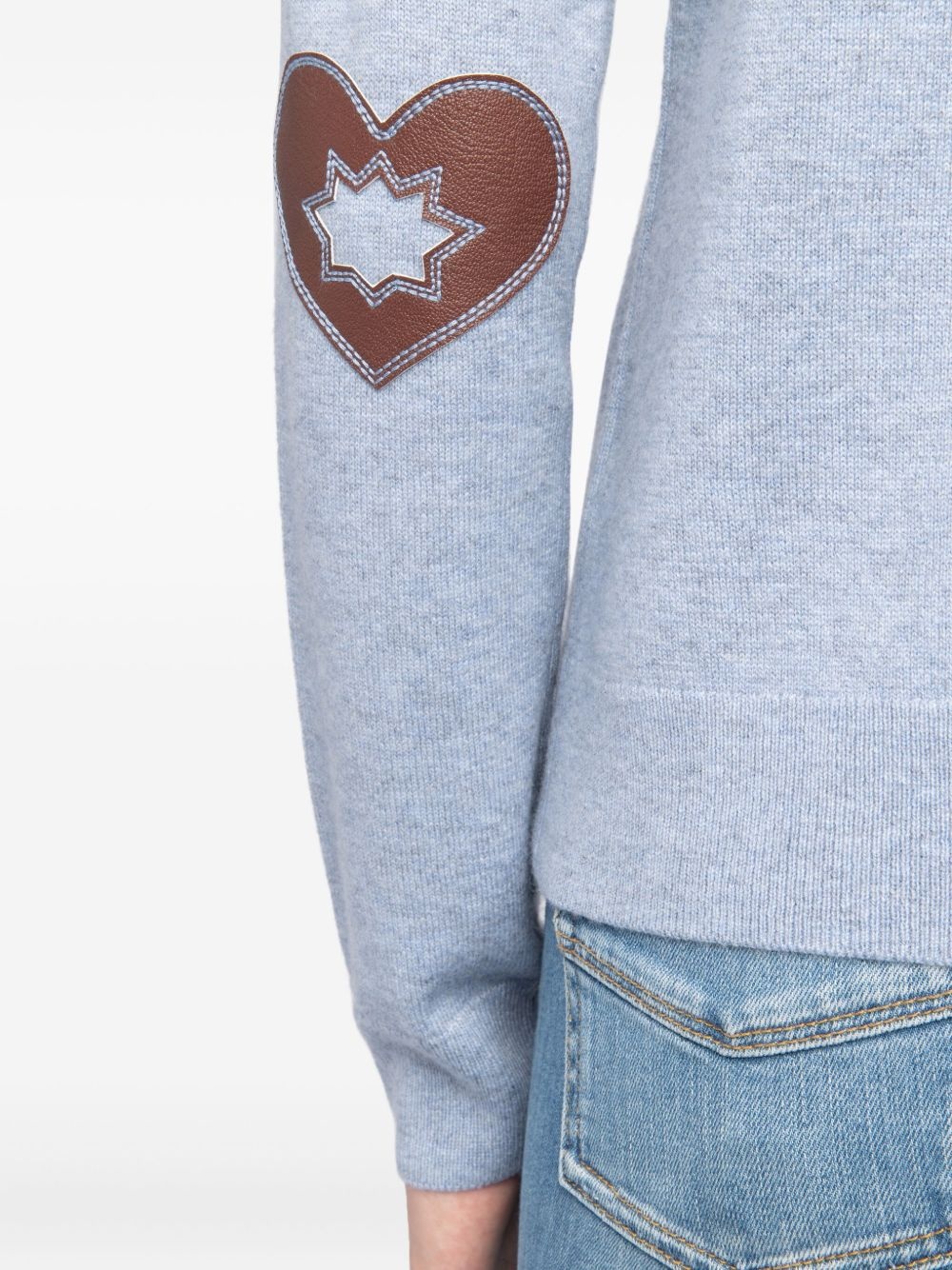 heart-patch cashmere sweater - 5
