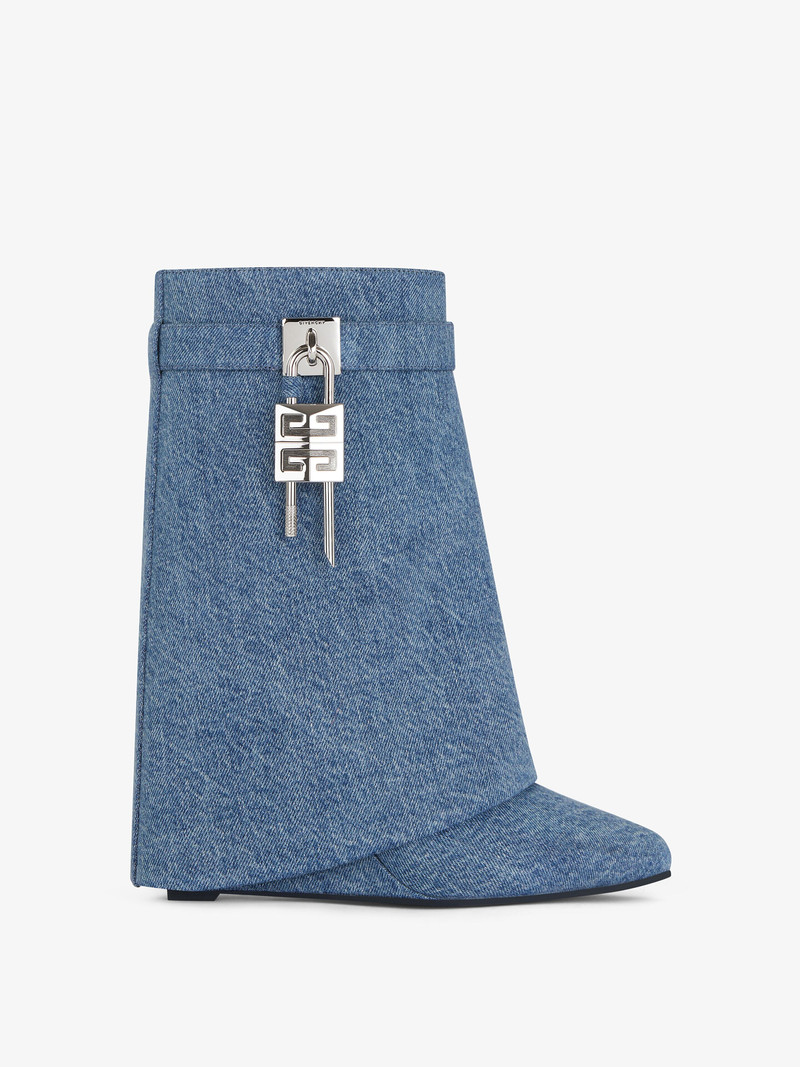 SHARK LOCK ANKLE BOOTS IN DENIM 1