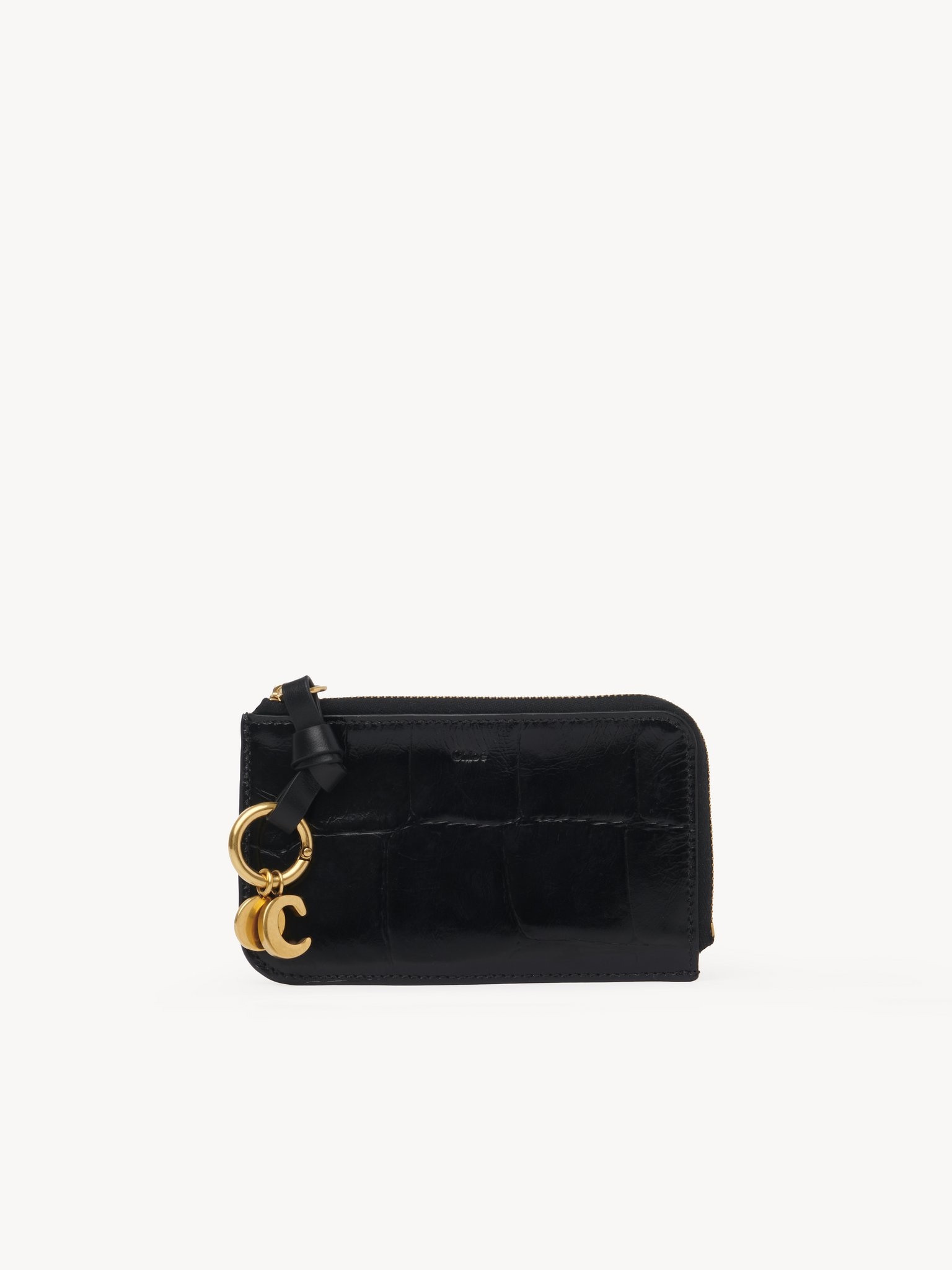 ALPHABET WALLET IN CROCO-EFFECT LEATHER - 1