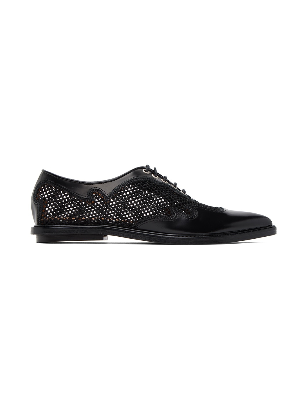 Black Lace-Up Oxfords - 1