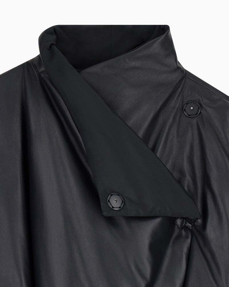 ASV REVERSIBLE OVERSIZED LONG DOWN JACKET IN LAMBSKIN NAPPA LEATHER 5