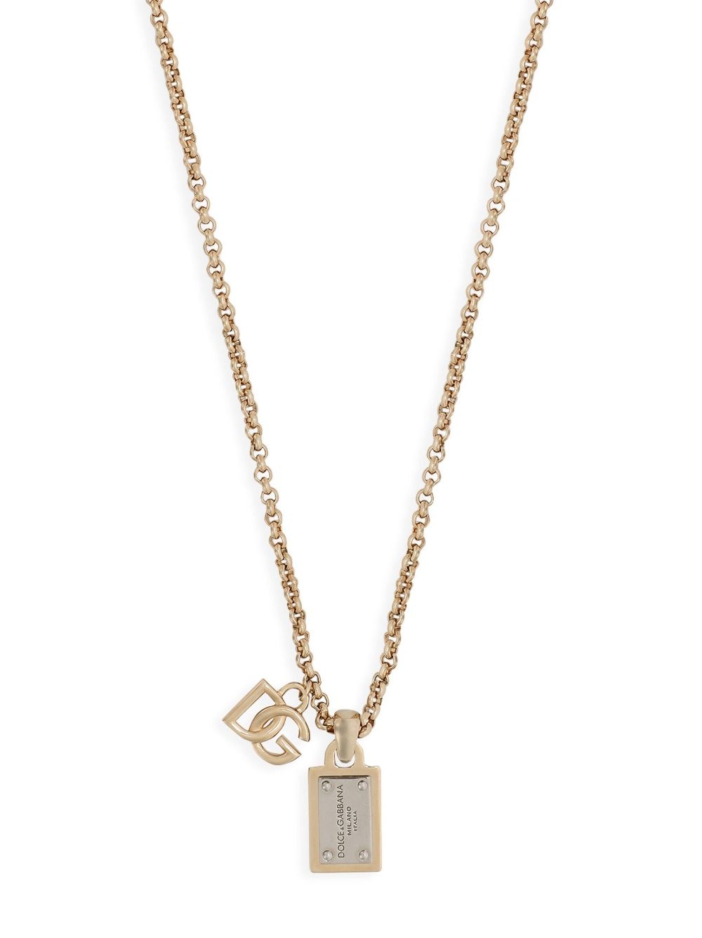 logo-lettering chain-link detailing necklace - 2