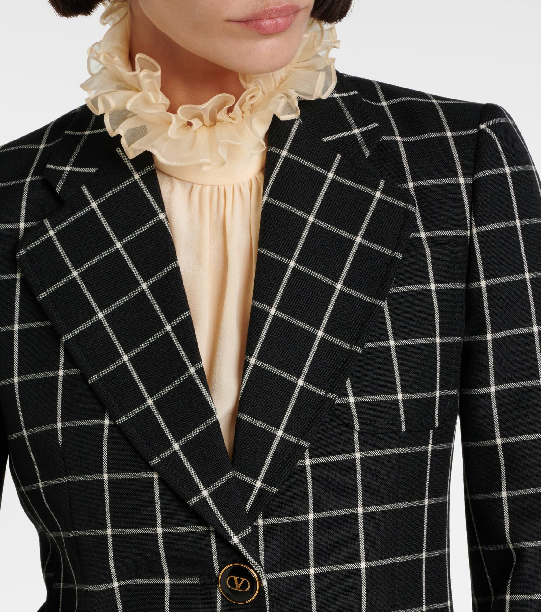 Checked wool jacket - 4