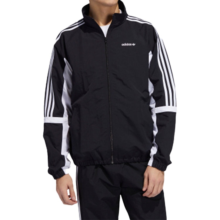 adidas originals GLOBE TT Stand-up Collar Sports Coat Male Black GD2089 - 3