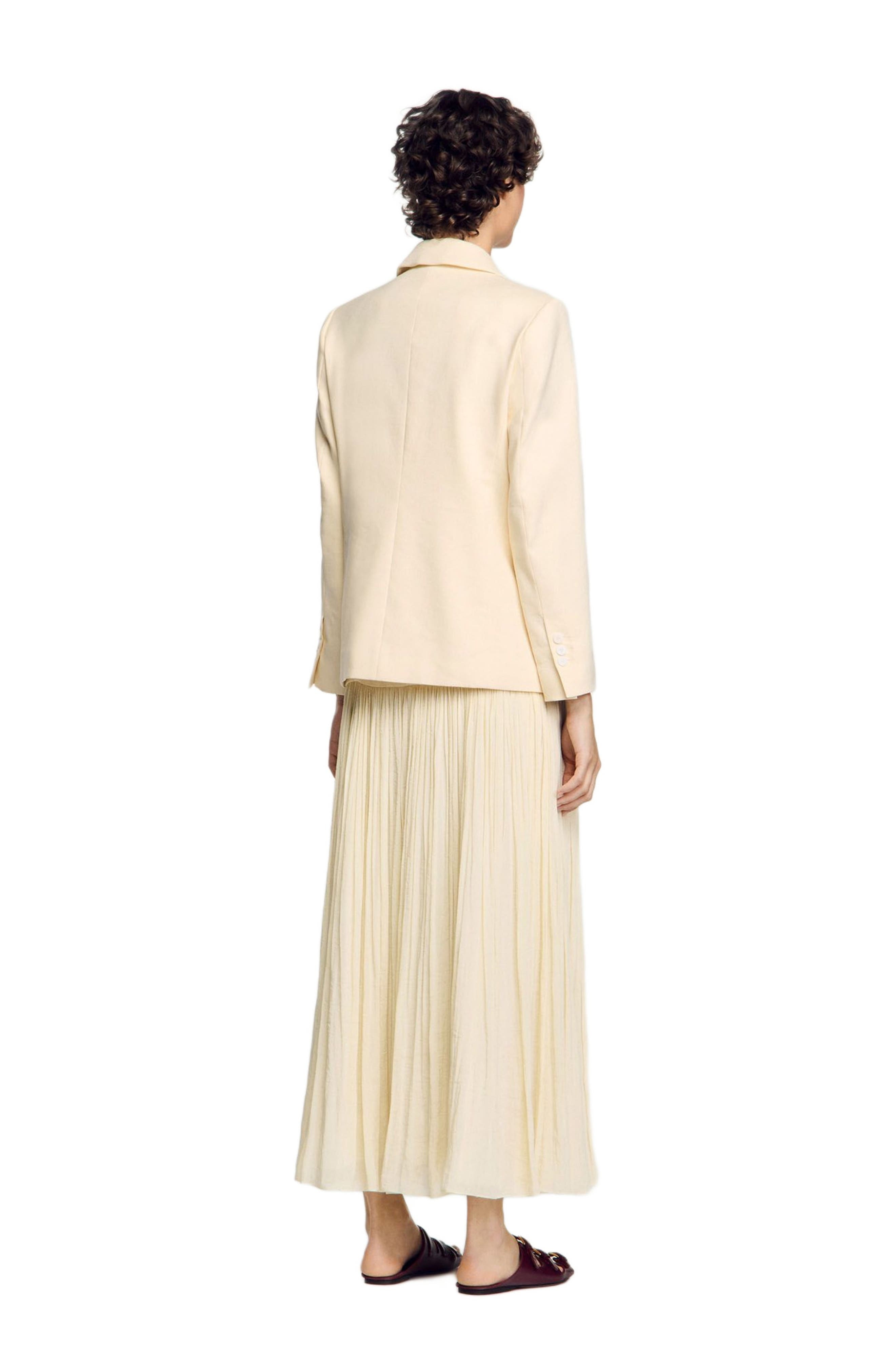 SANDRO Double-breasted suit jacket in Ecru at Nordstrom - 2