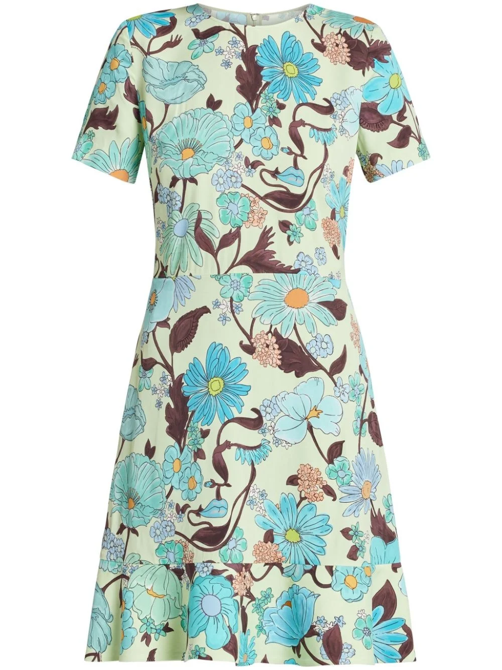 Garden-print minidress - 1