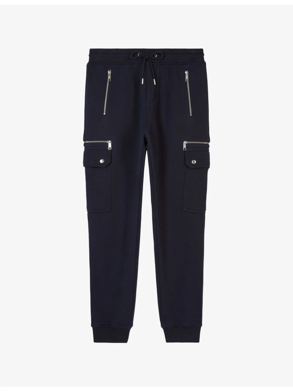 Drawstring-waist zipped-pocket cotton-jersey jogging bottoms - 1