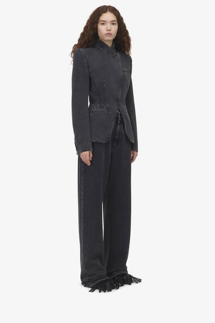 Twisted Spliced Denim Jacket - 4