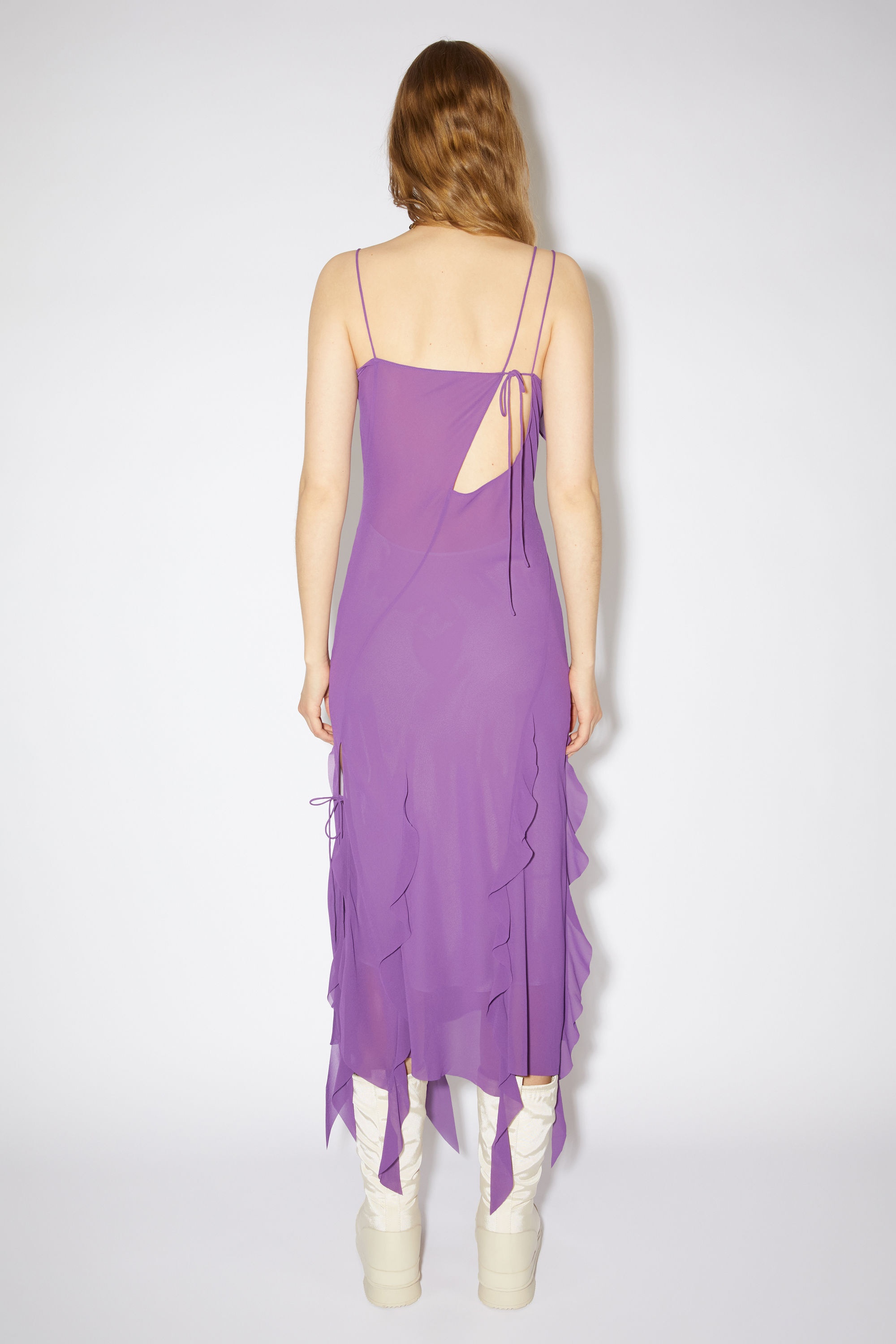 Chiffon ruffle dress - Violet purple - 3
