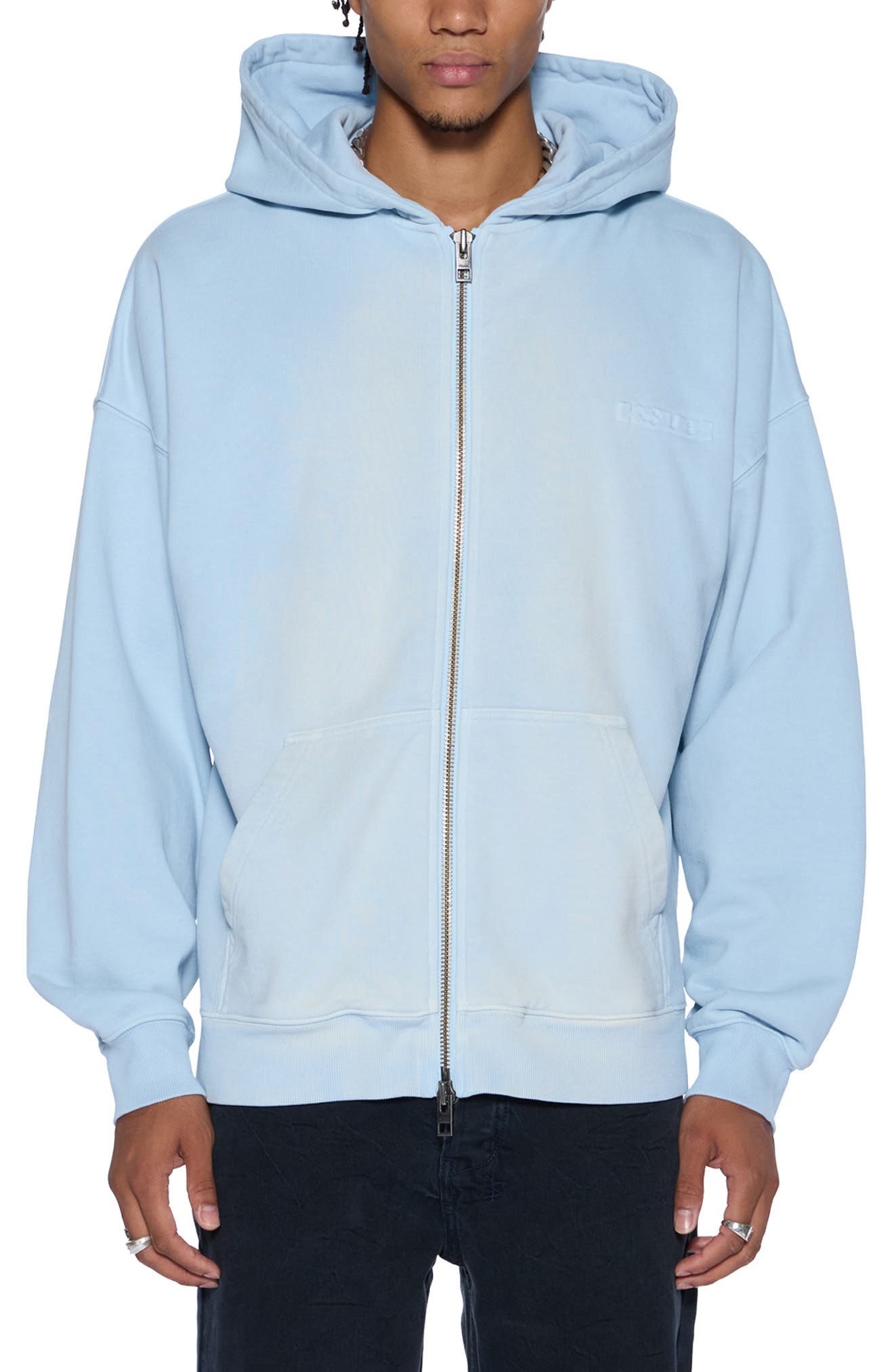 Ksubi Intruder Ekcess Oversize Zip Hoodie in Blue at Nordstrom - 1