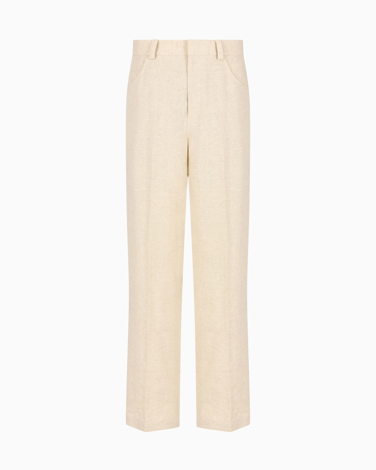 DENIM-EFFECT LINEN-BLEND TROUSERS - 1