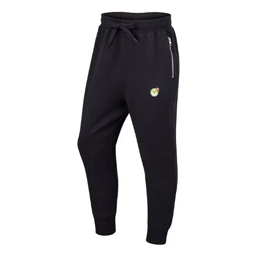 Nike Sportswear Airmoji Fleece Bundle Feet Casual Sports Pants Black CZ2353-010 - 1
