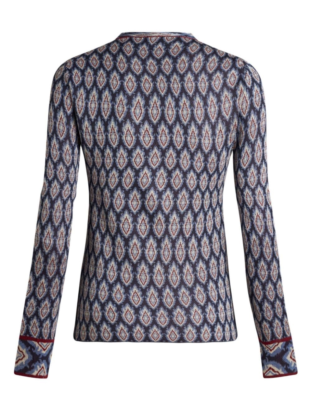 bow-detail jacquard cardigan - 7