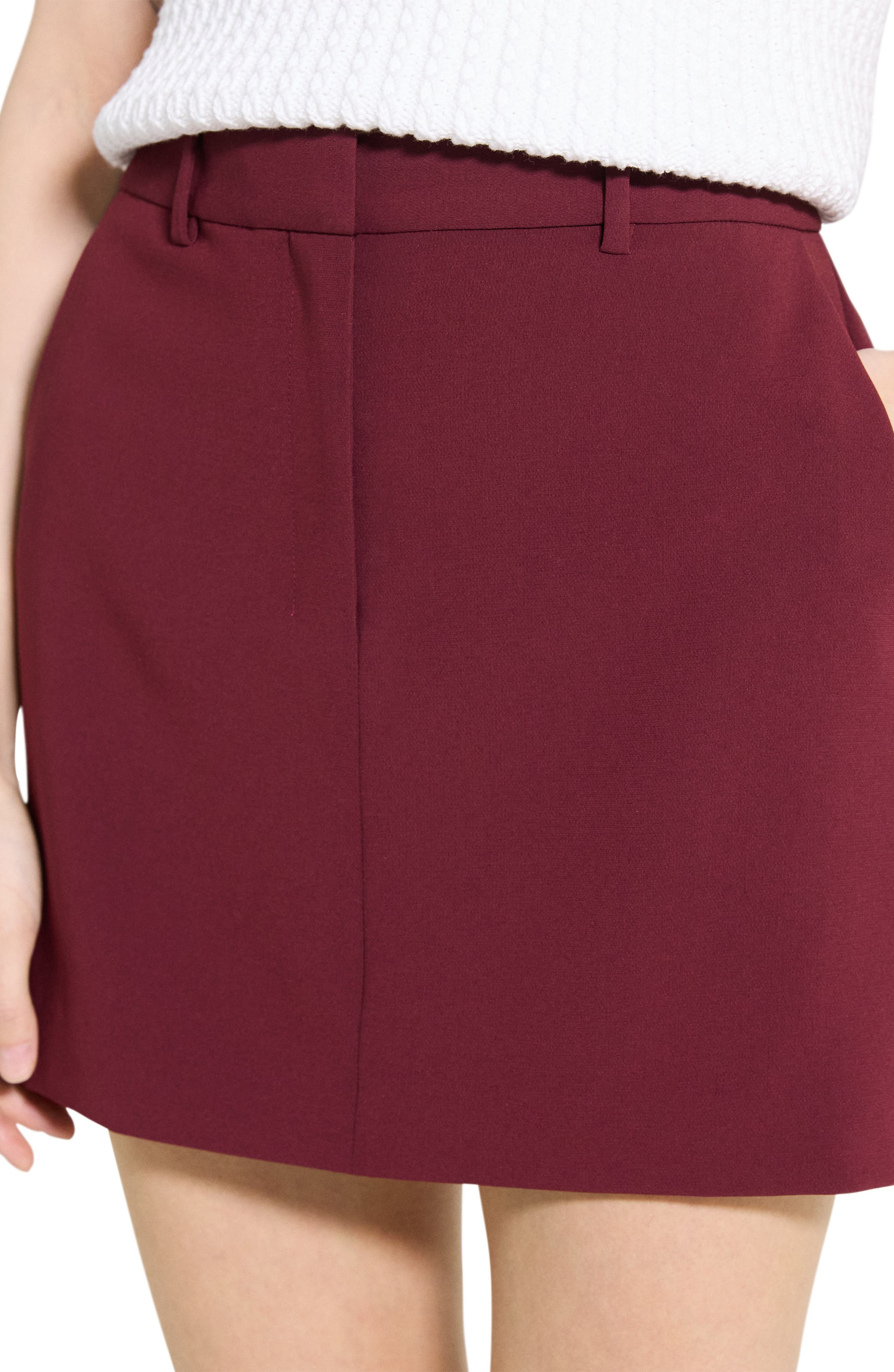 Theory Crepe Miniskirt in Grenache at Nordstrom - 4
