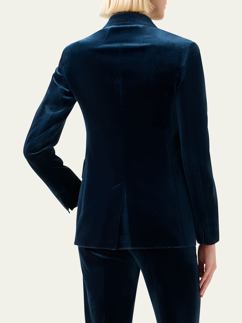AKRIS Percival Techno Velvet Stretch Single-Breasted Jacket outlook