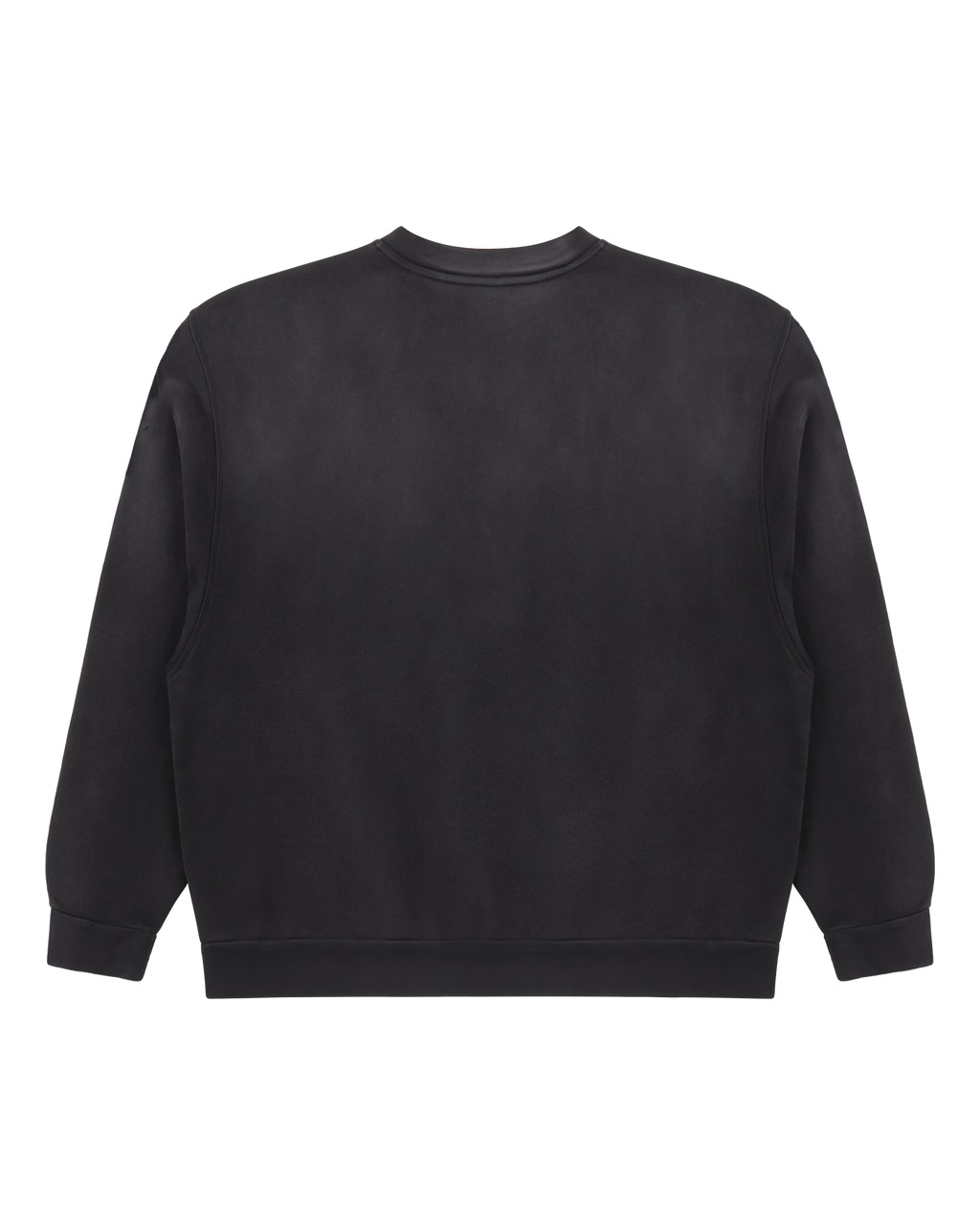 BLACK GARMENT DYE BOXY CREWNECK SWEATSHIRT - 2