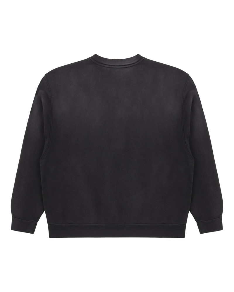 BLACK GARMENT DYE BOXY CREWNECK SWEATSHIRT 2