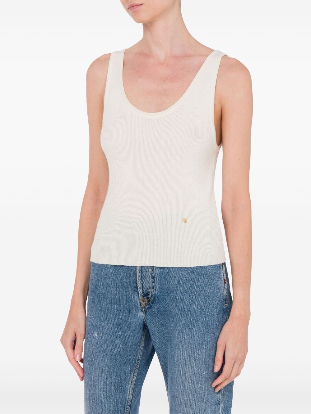 fine-ribbed tank top - 2