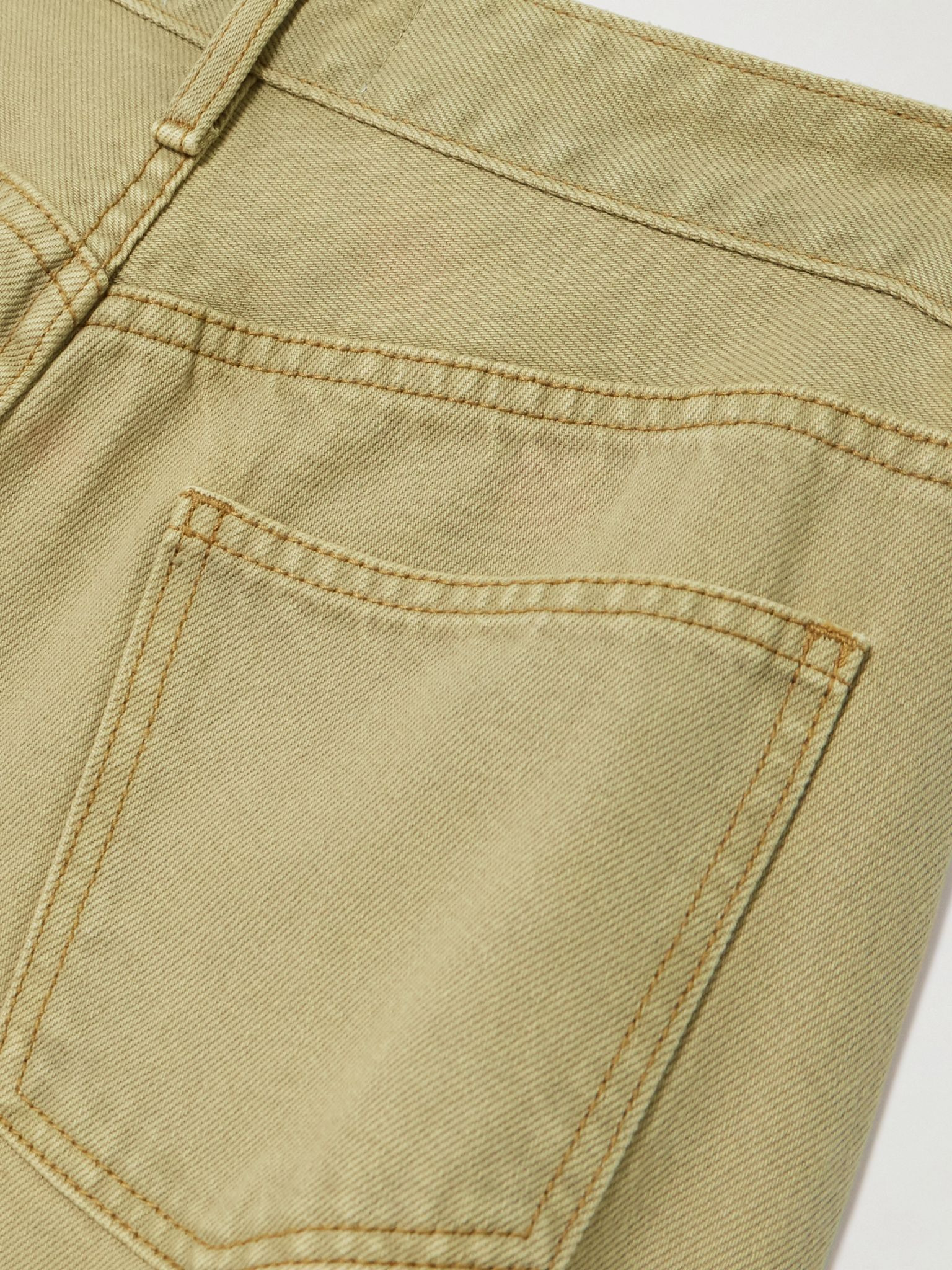 Paneled mid-rise wide-leg organic jeans Sand - 6