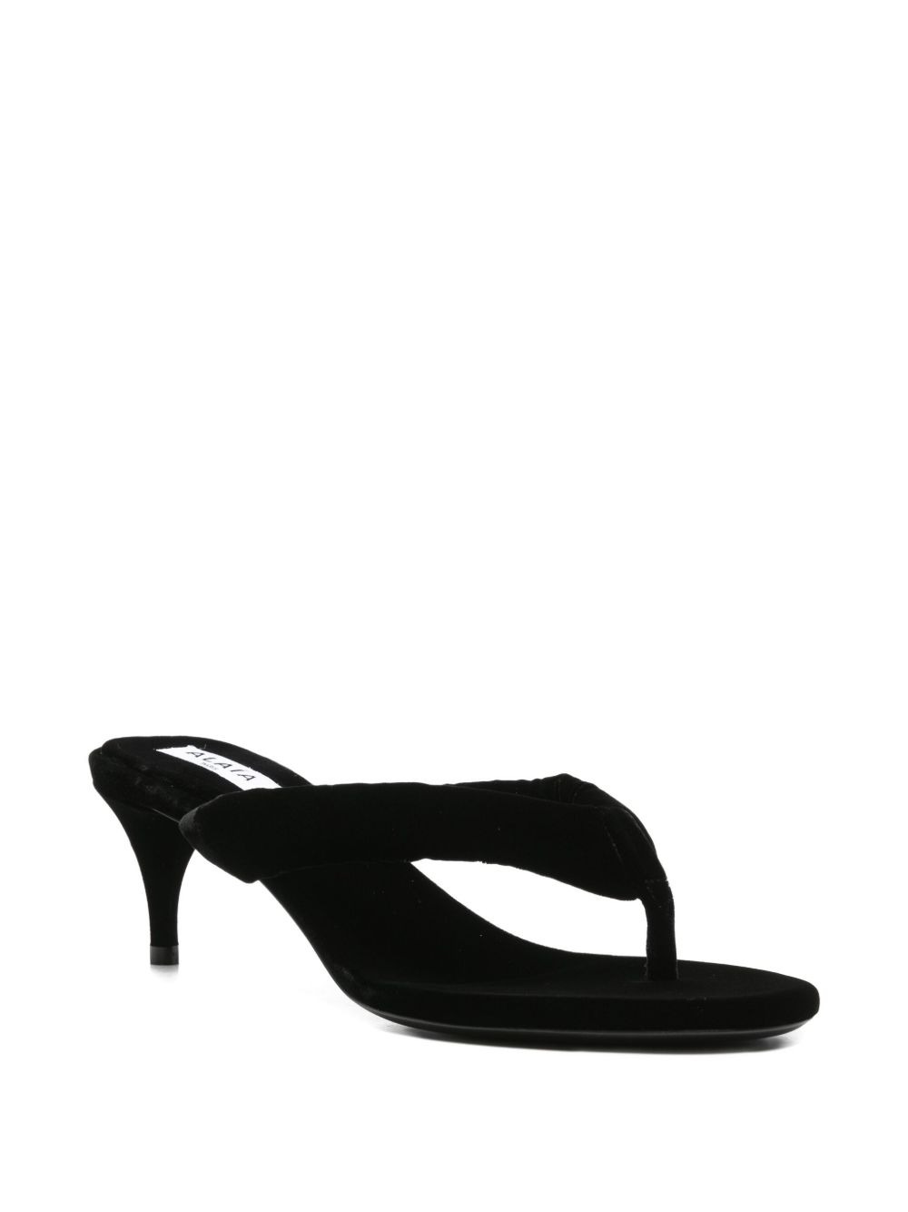 55mm velvet knotted thong mules - 2