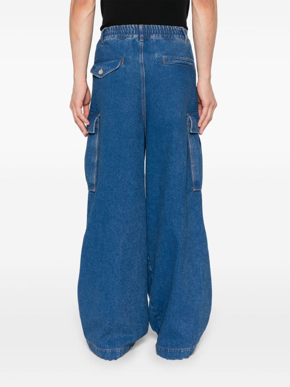 logo-patch cargo jeans - 4