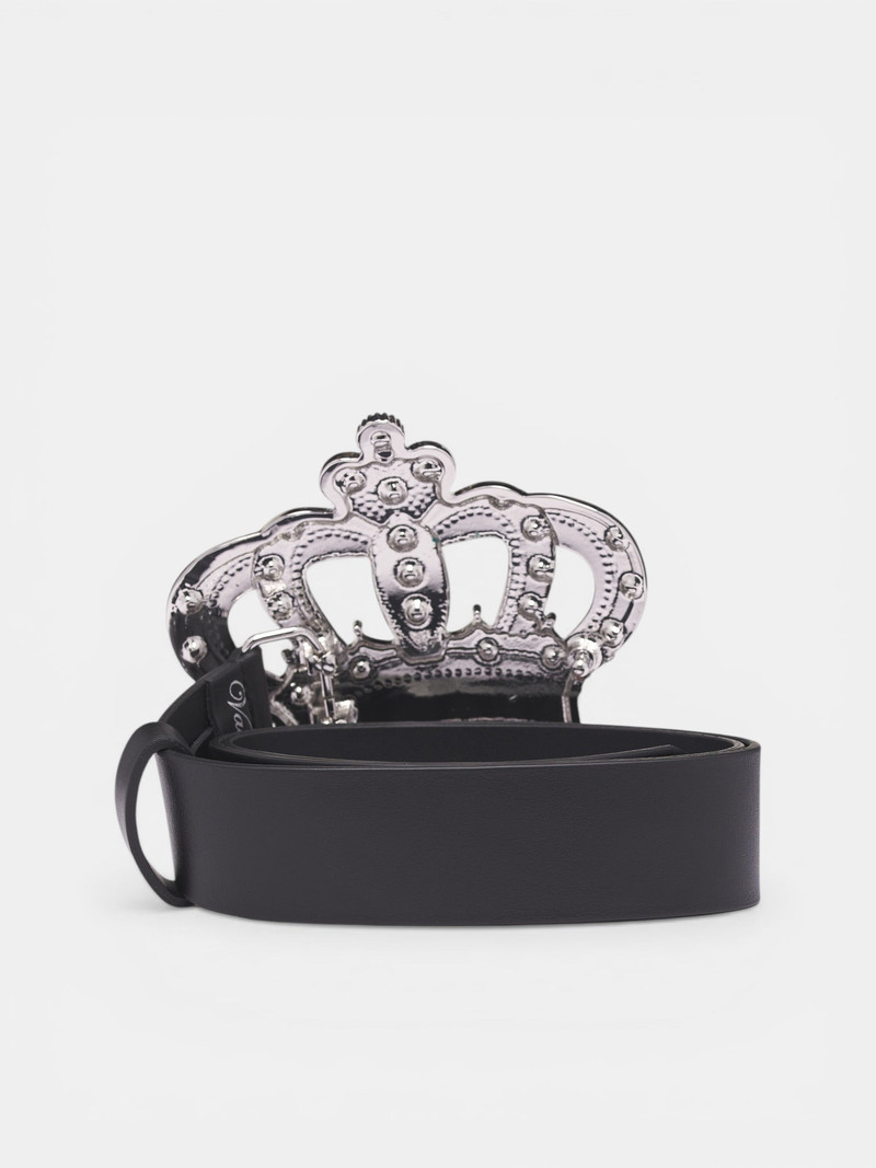 VAQUERA Swarovski Crystal Crown Buckle Belt outlook