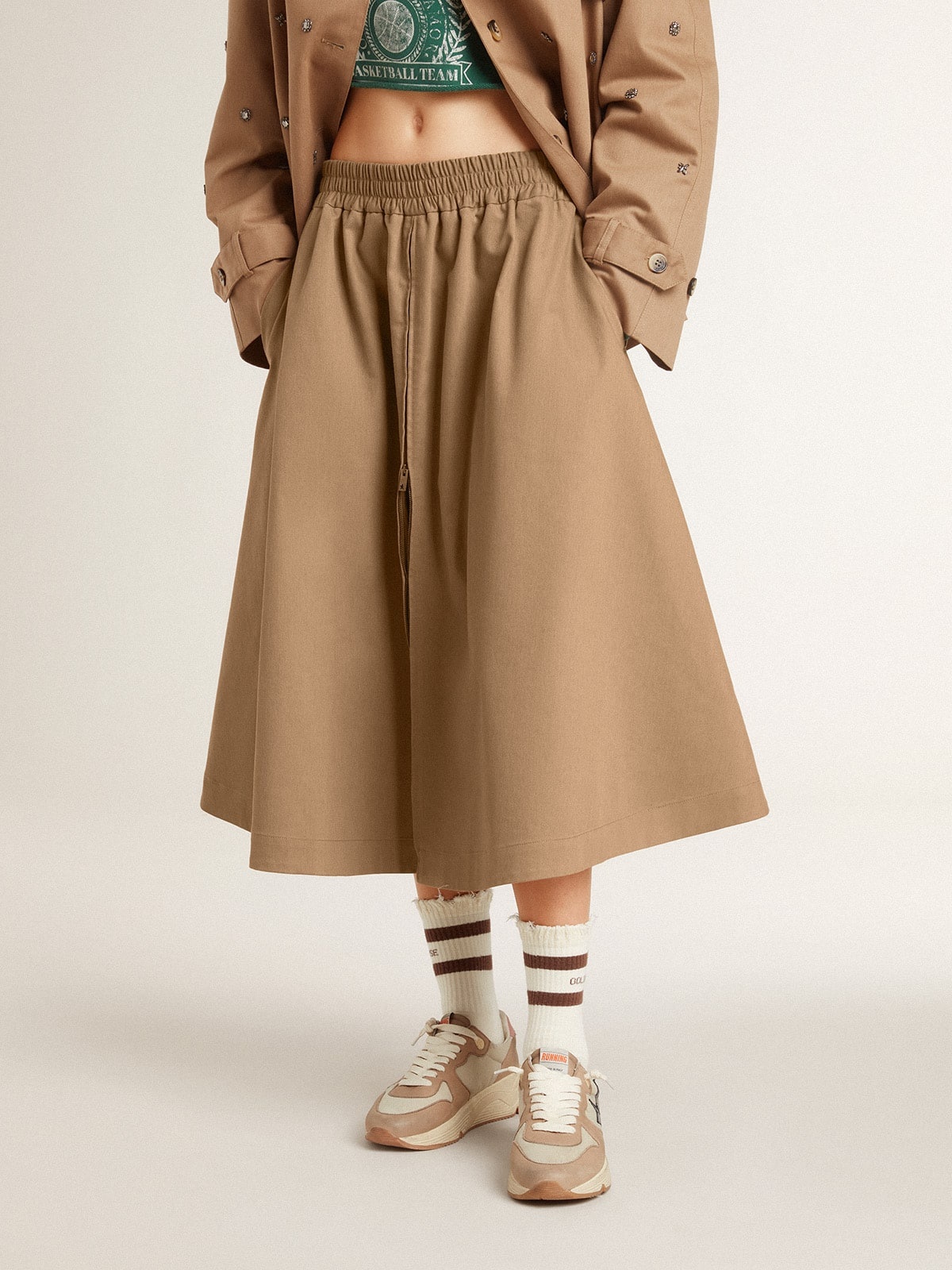 Women’s beige circle skirt - 2