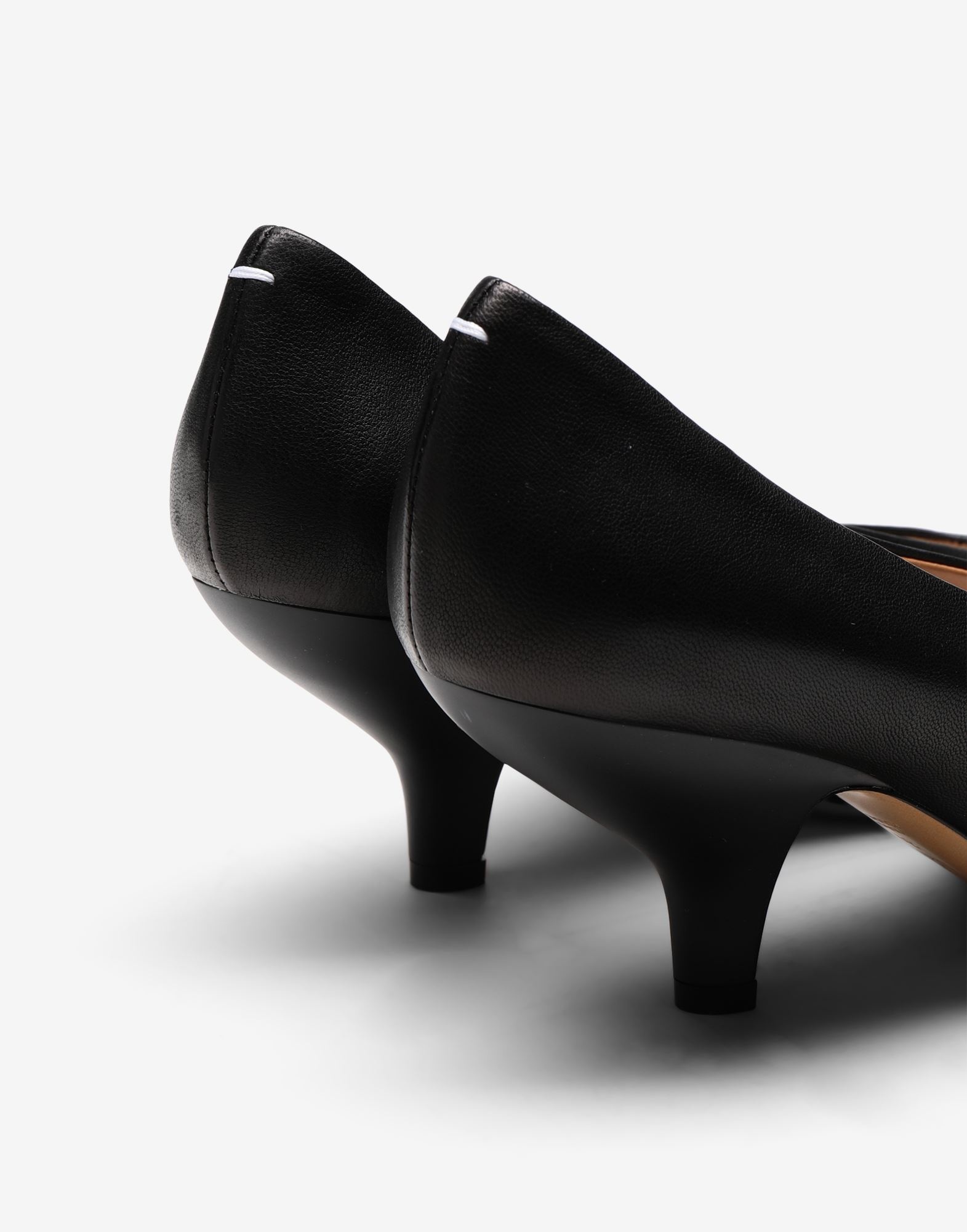 Leather pointed kitten heels - 4