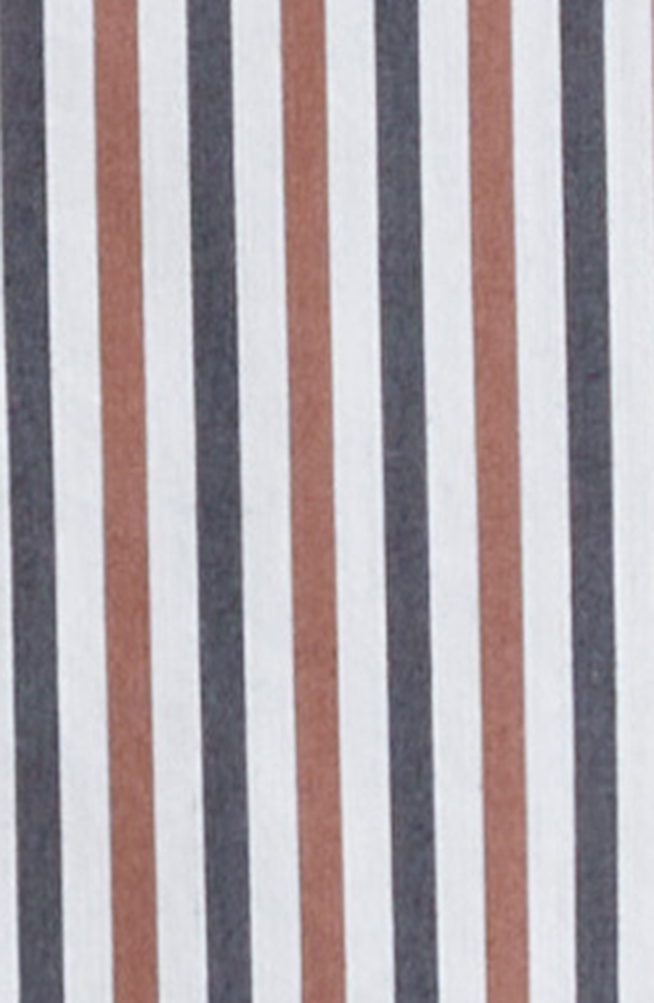 Veronica Beard Draymond Stripe Stretch Cotton Blend Shirt in Navy Brandy Multi at Nordstrom - 7