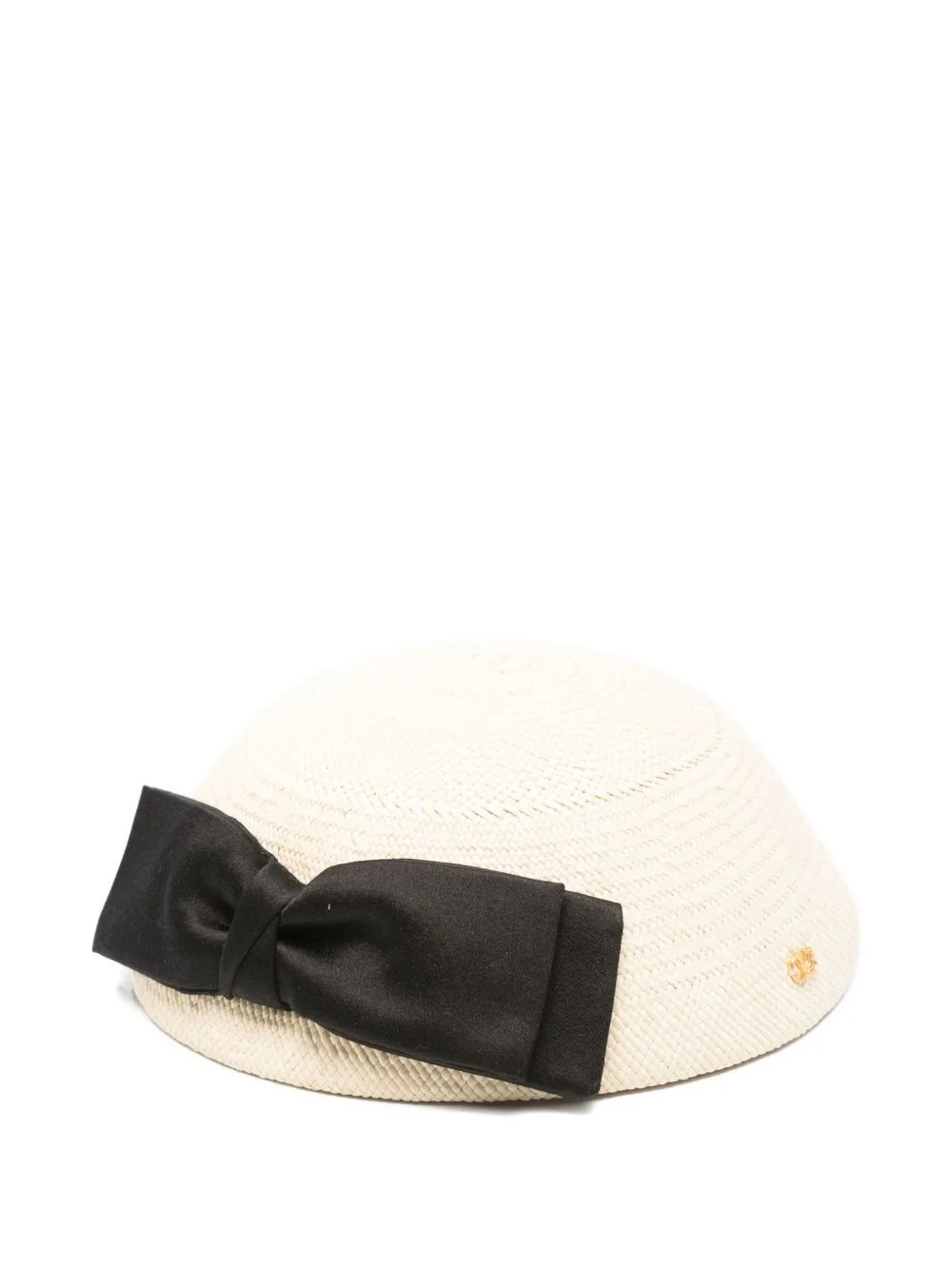bow-detail woven hat - 1