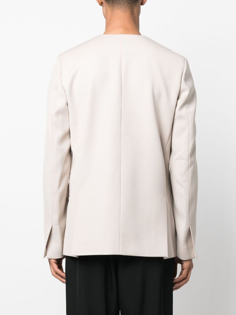plunging V 목 모직 blazer 4