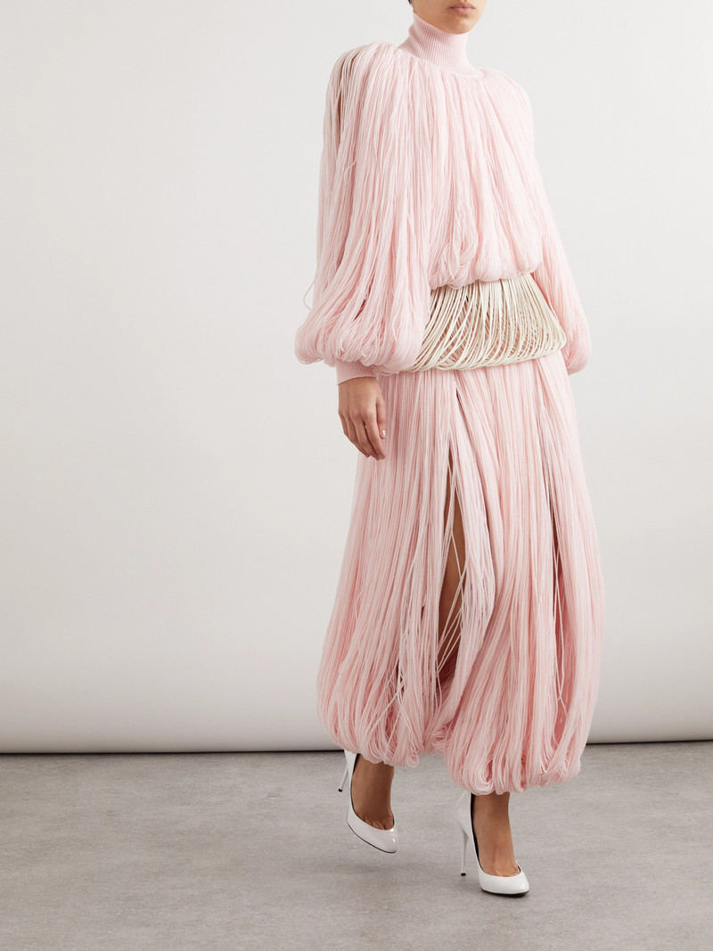 Alaïa Fringed Wool Tapered Pants outlook