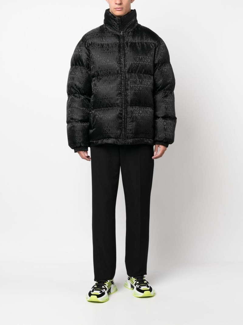 Moschino monogram-pattern puffer jacket outlook