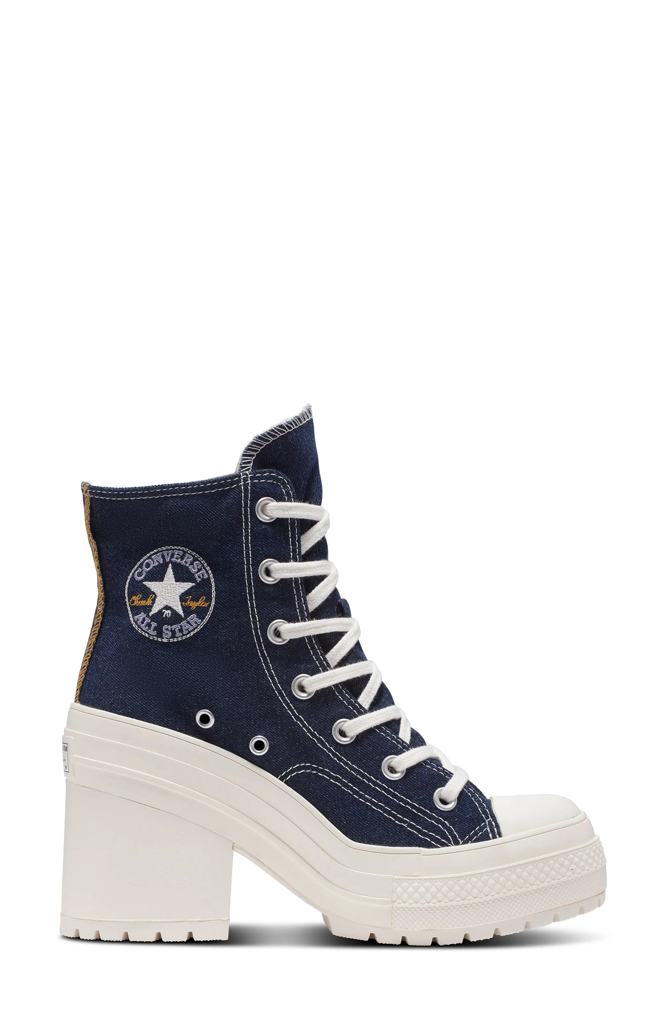 Converse Chuck 70 De Luxe Block Heel Sneaker in Navy/Egret/Golden ...