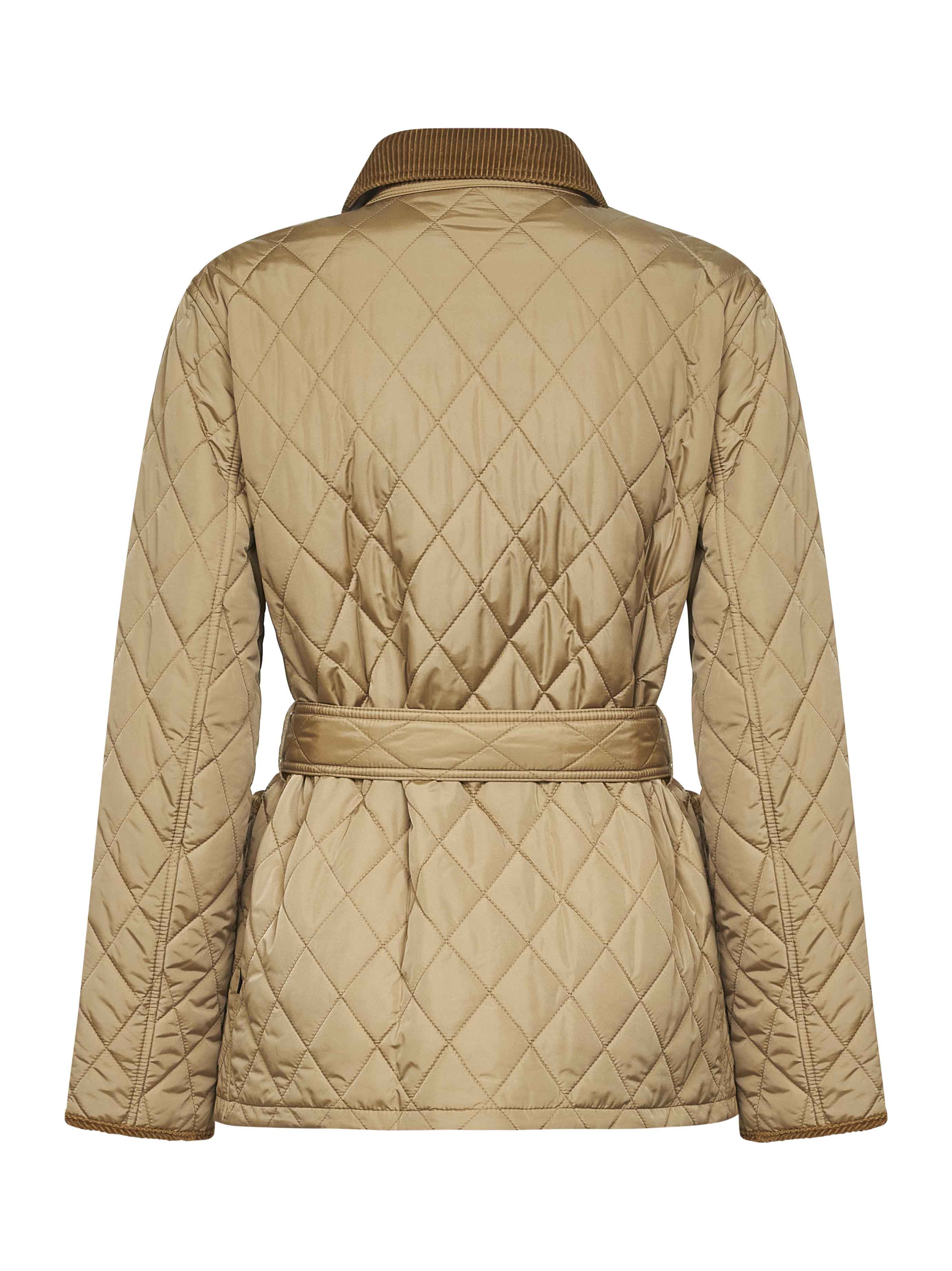 Beige nylon belted quilted jacket - 2