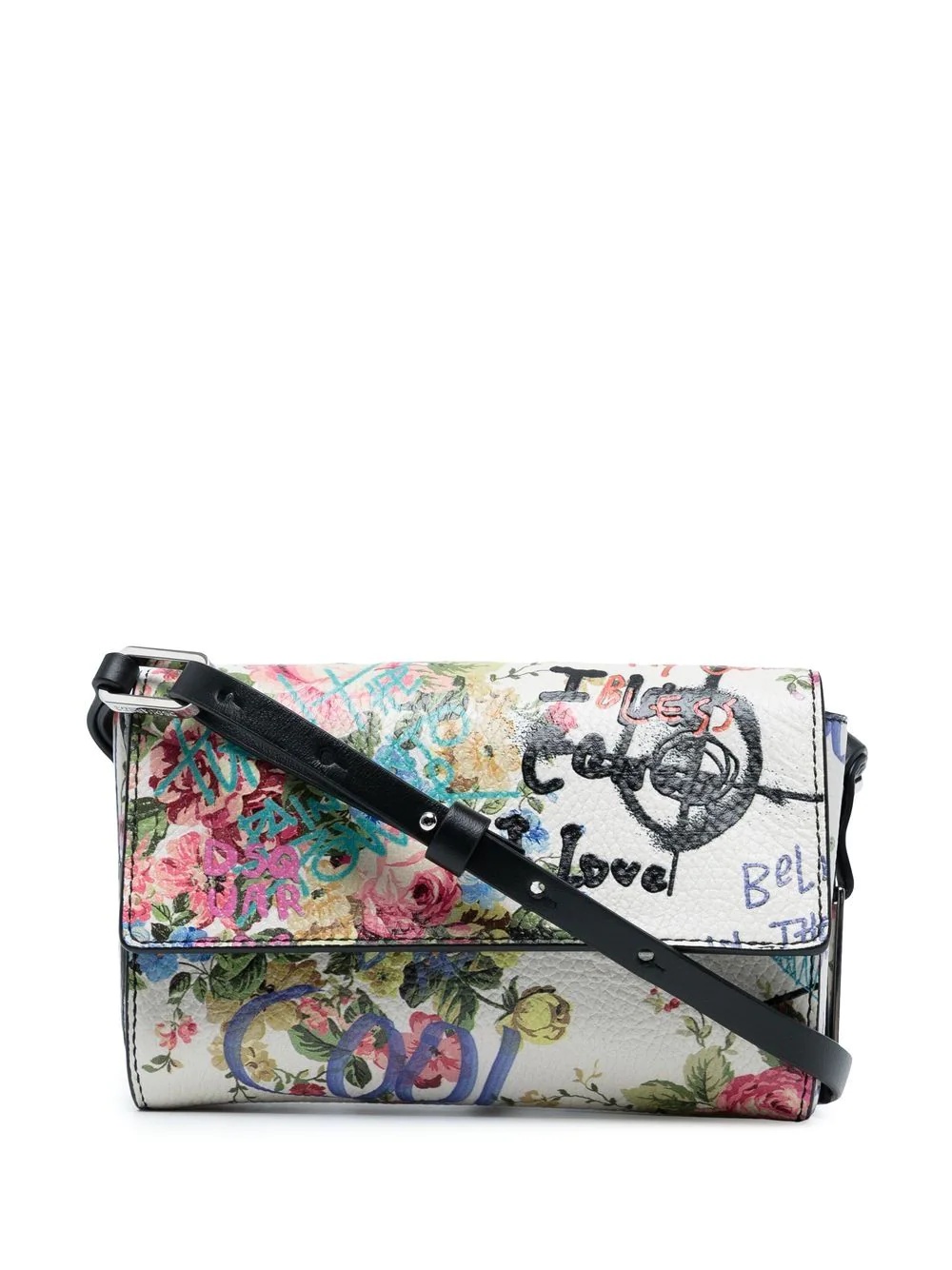 floral graffiti-print crossbody bag - 6