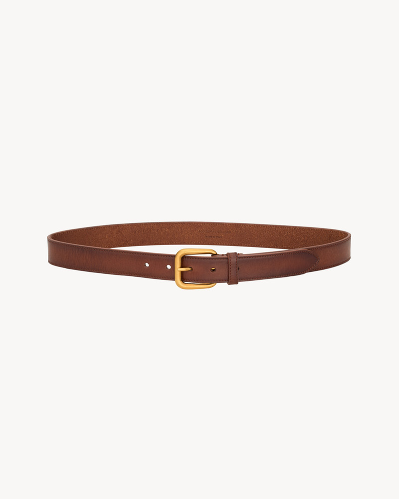 SAINT LAURENT RECTANGULAR BUCKLE BELT IN LEATHER outlook