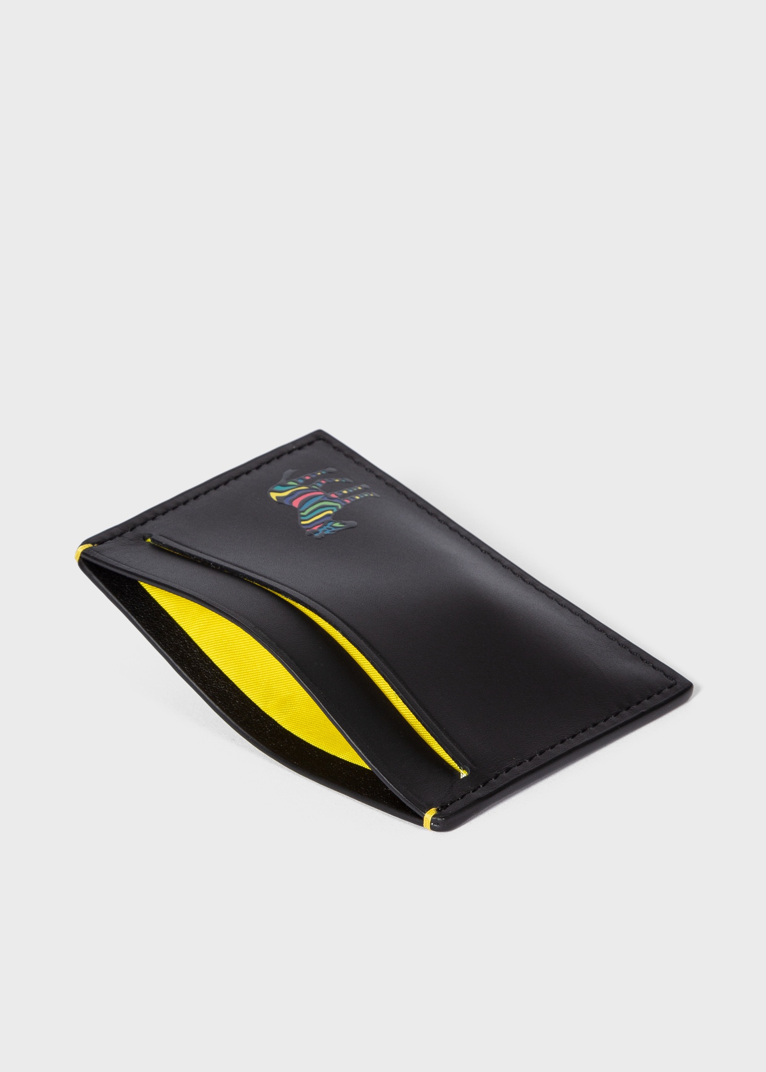 Black 'Zebra' Leather Credit Card Holder - 3