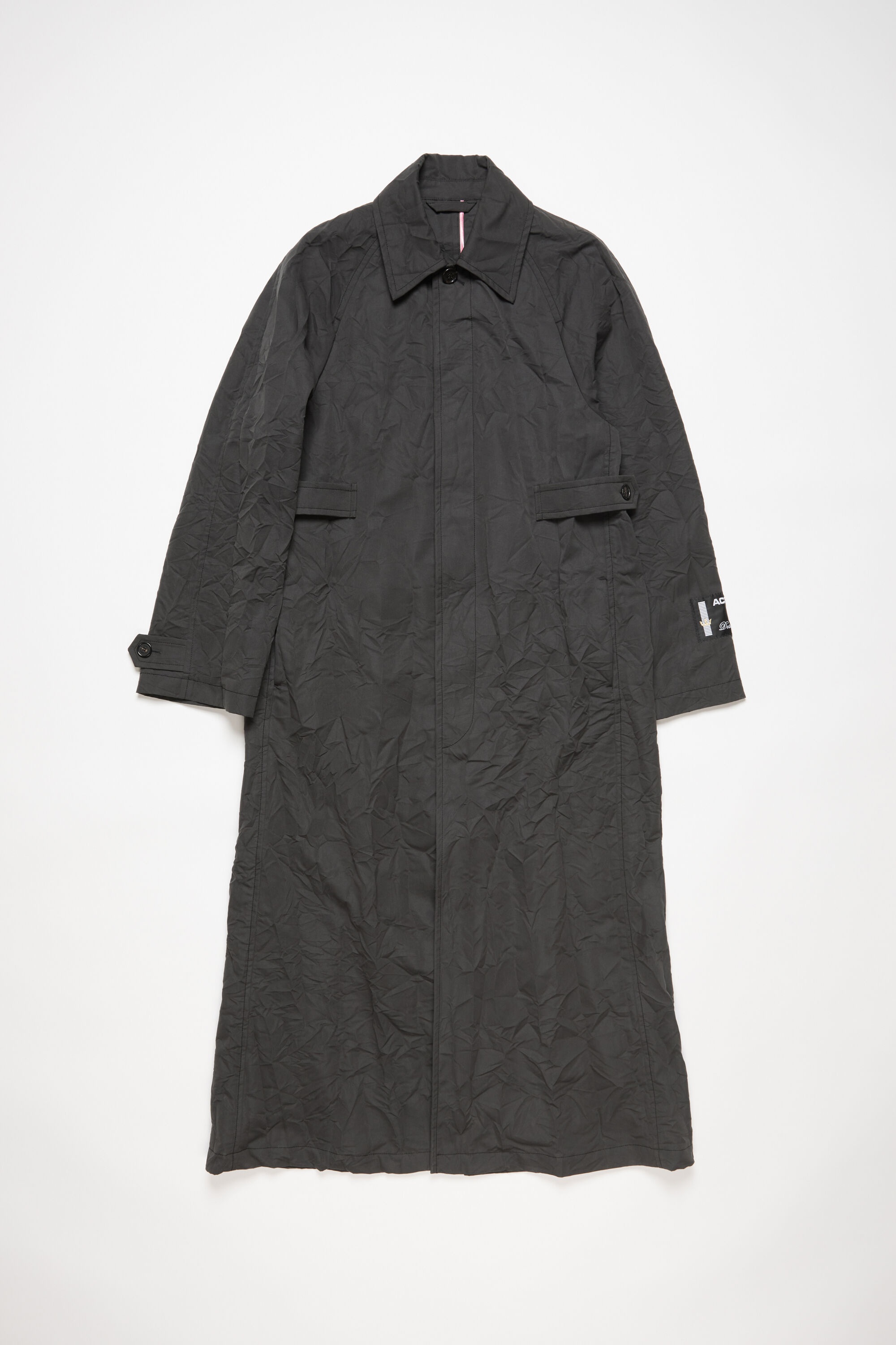 Crinkled trench coat - Dark grey - 1
