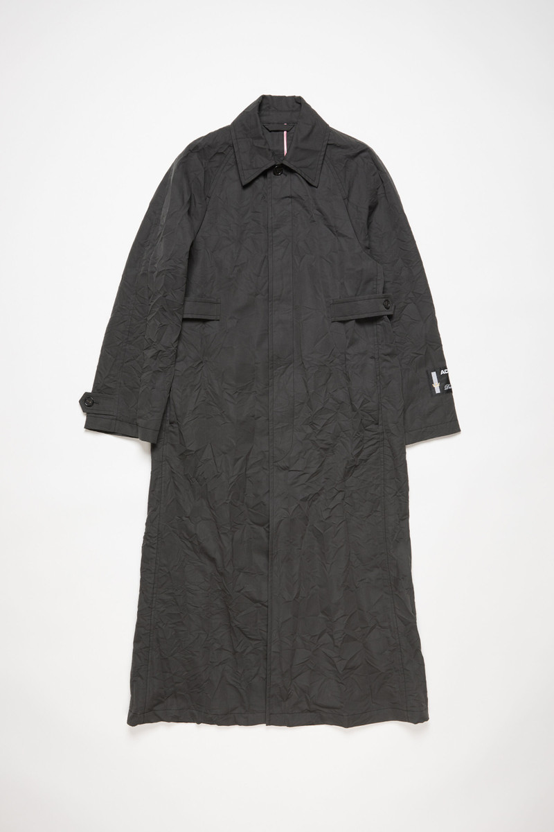 Crinkled trench coat - Dark grey 1