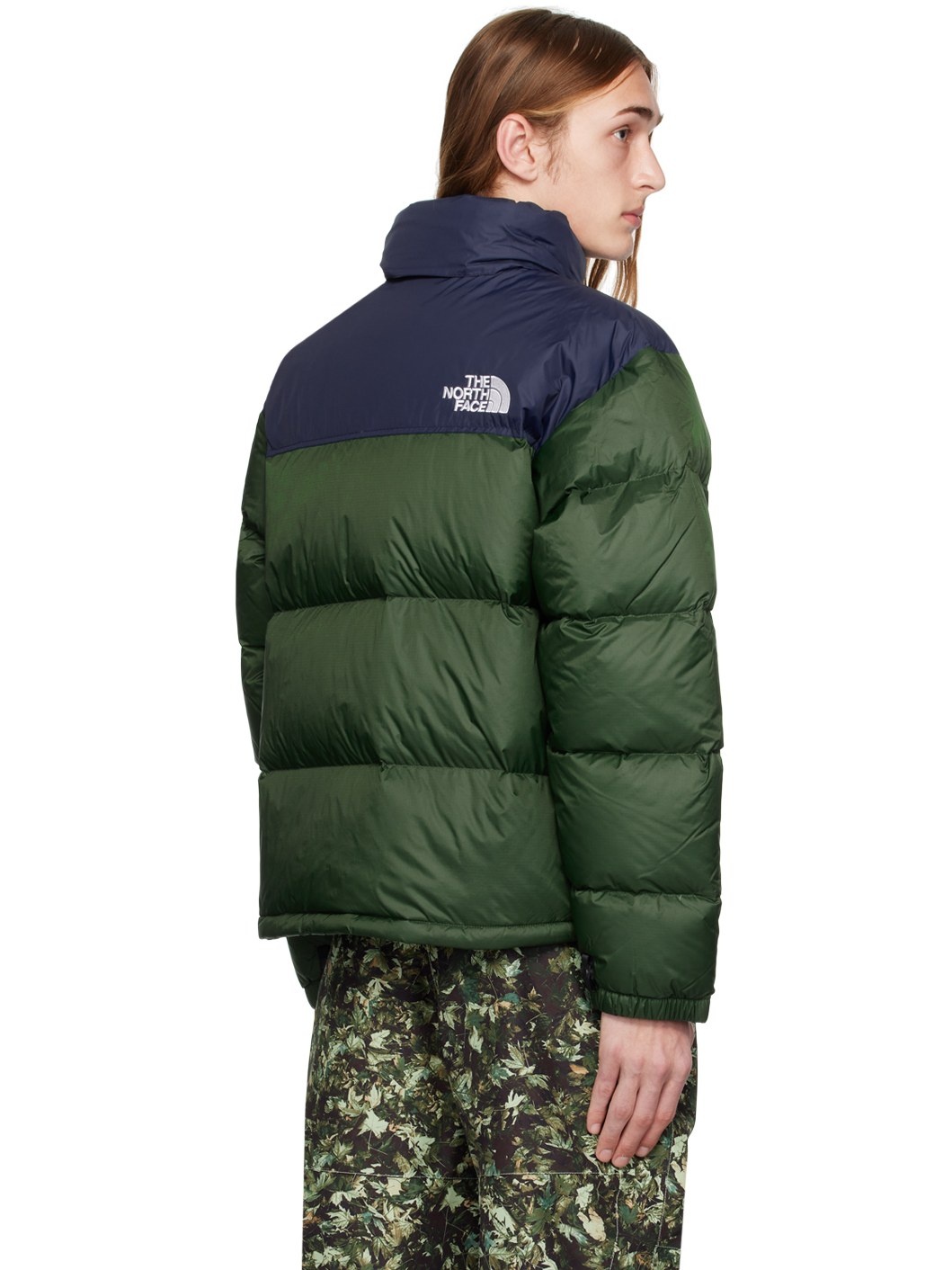 Green & Navy 1996 Retro Nuptse Down Jacket - 3