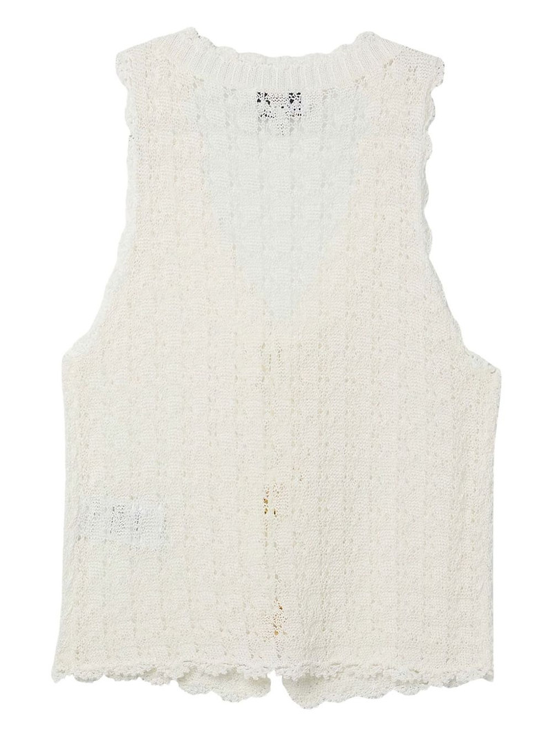 GANNI pointelle-knit vest outlook